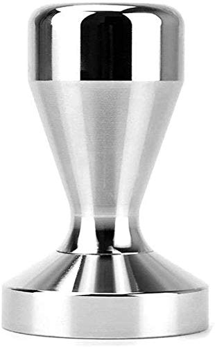 Tasseur à café expresso argenté en acier inoxydable, avec base plane de 51 mm