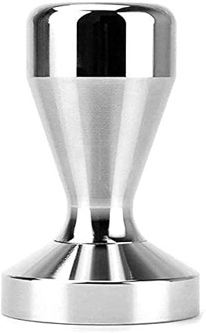Tasseur à café expresso argenté en acier inoxydable, avec base plane de 51 mm
