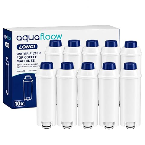 Dix cartouches filtrantes Aquafloow compatibles DLSC002 disposées sur un plan de travail en bois